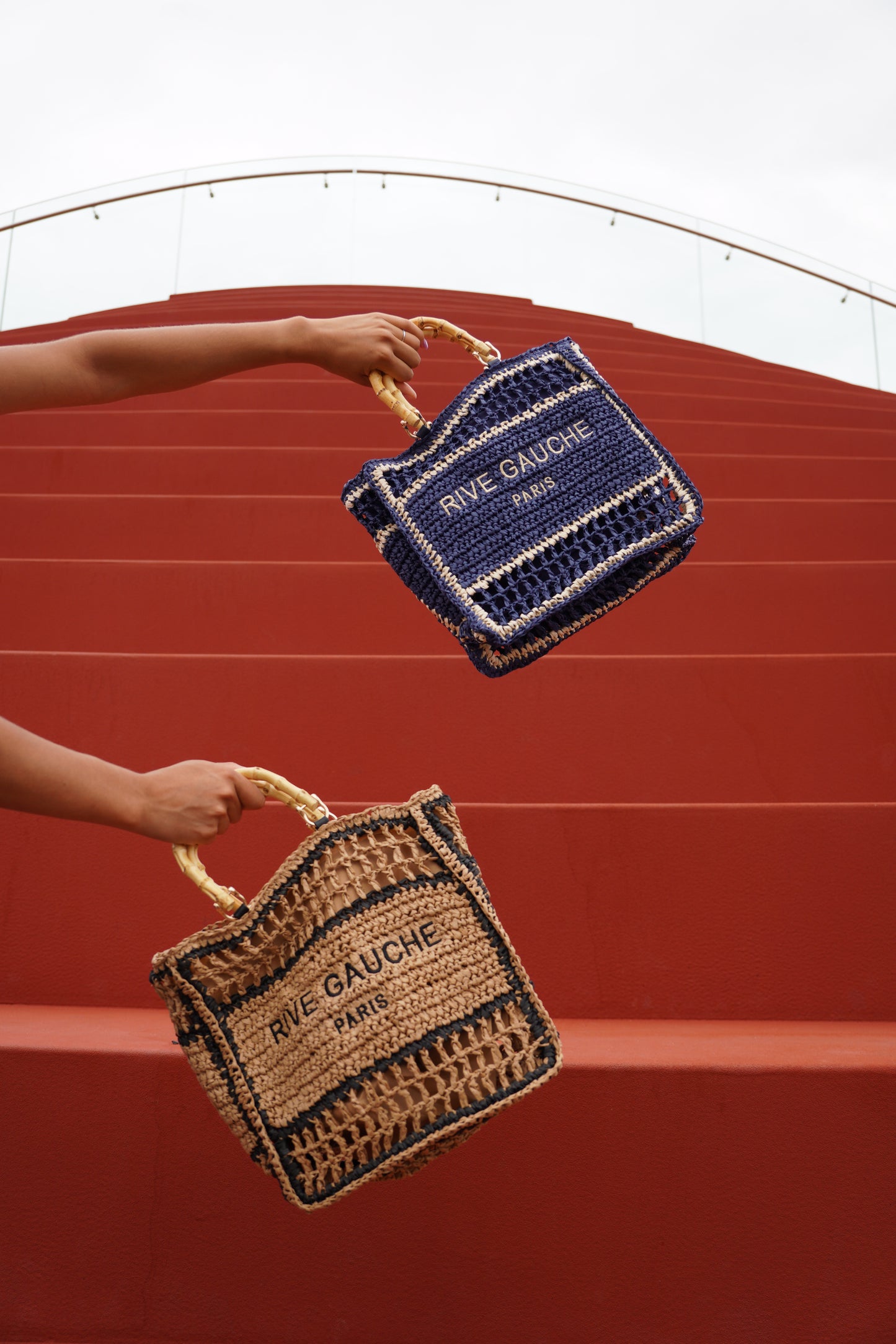 Gevlochten Tas Rive Gauche Blauw