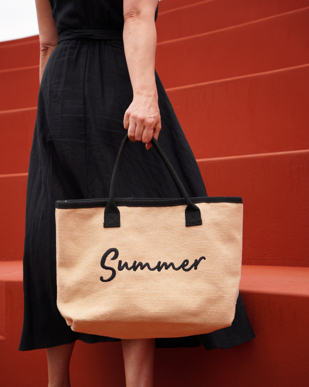 Zwarte Summer Strandtas – Ruim
