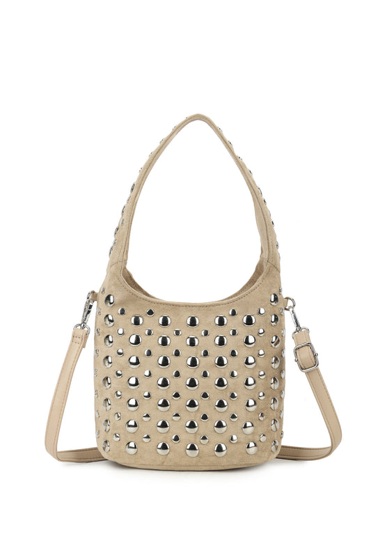Aida Studded Suede Bag