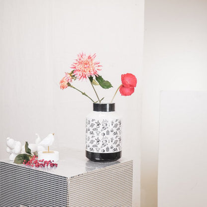Zwarte Keramische Design Vaas Groot