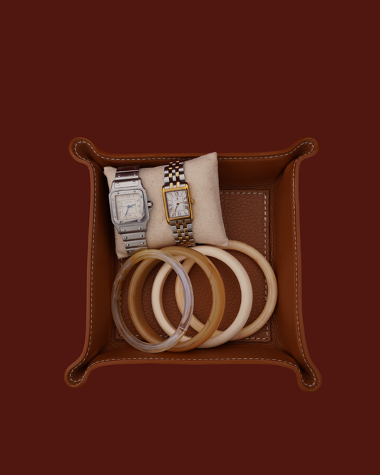 Leren Opberg Bakje - 12 x 12cm