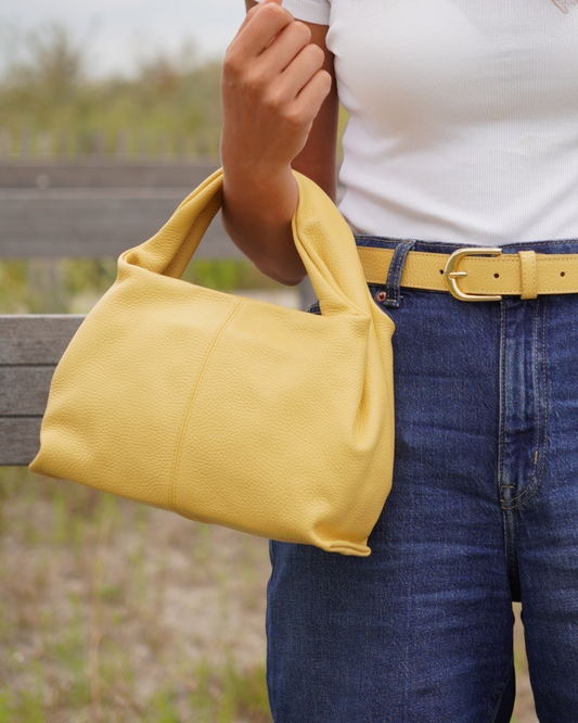 Polly Tas Butter Yellow – Echt Leer – Crossbody