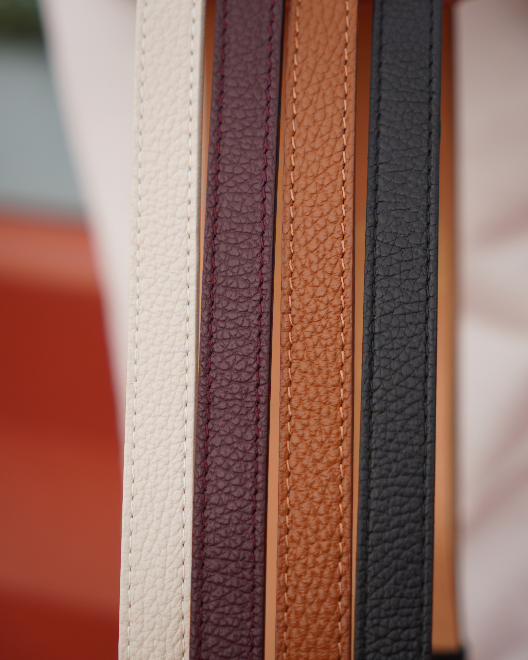 Verstelbare riem Cognac - Echt Leer