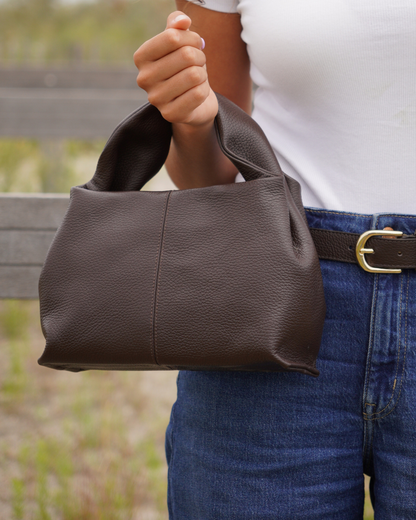 Polly Tas Donkerbruin – Echt Leer – Crossbody