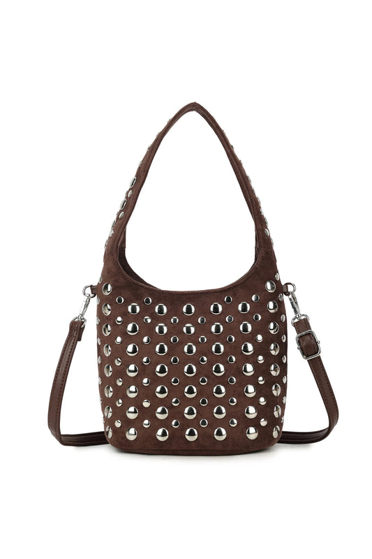 Aida Studded Suede Bag