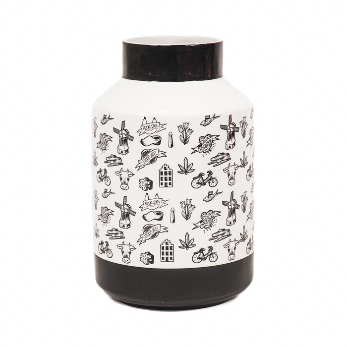Zwarte Keramische Design Vaas Groot
