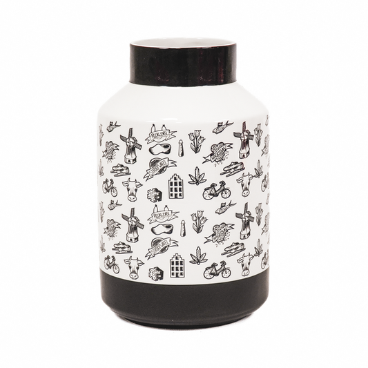 Zwarte Keramische Design Vaas Groot