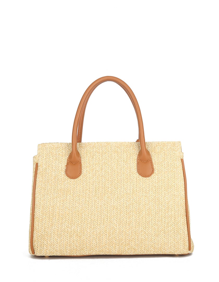 Rieten Birkin Handtas Cognac