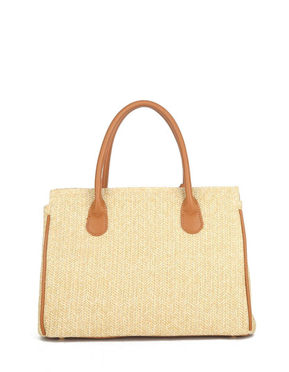 Rieten Birkin Handtas Cognac