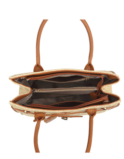 Rieten Birkin Handtas Cognac