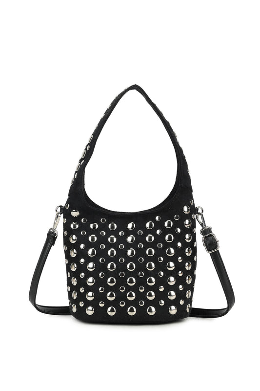 Aida Studded Suede Bag