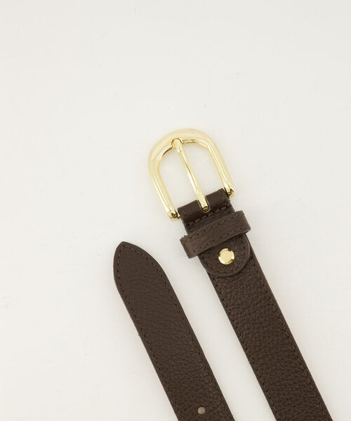 Donkerbruine leren riem