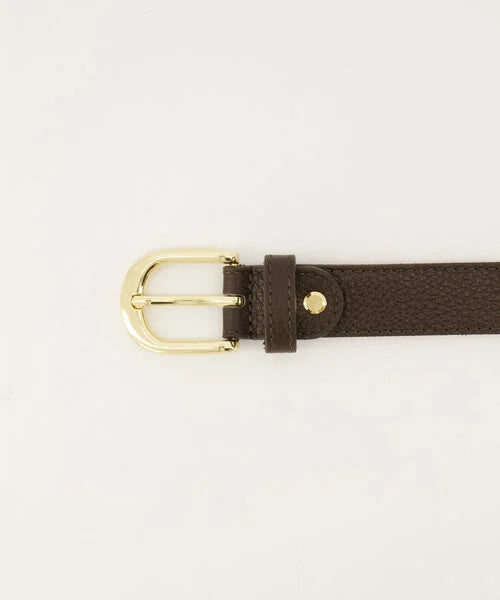 Donkerbruine leren riem